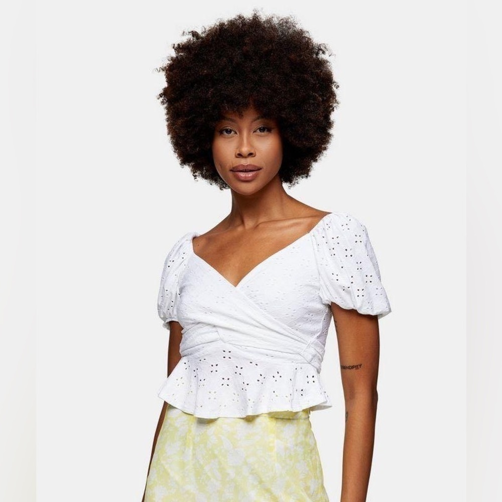 Cottagecore Topshop Stretchy Wrap Floral Blouse